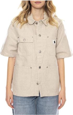 Carhartt Work in Progress Shirts - Dames - Overhemden - Beige - S - Overhemden