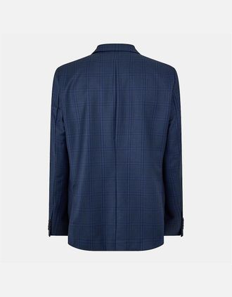Ted Baker Mens Plaid Patterned Notch Collared Suit Jacket - Navy - Size: 40L 50l