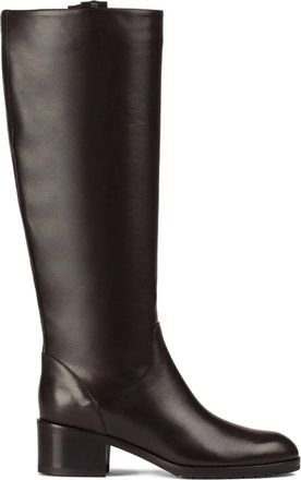 Doucal's block-heel leather boots - women - Calf Leather/Calf Leather - 36.5 - Brown
