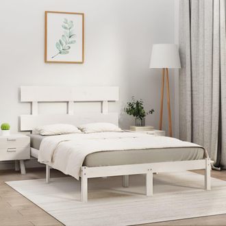 vidaXL Estructura De Cama Madera Maciza Blanco 200x200 Cm Vidaxl