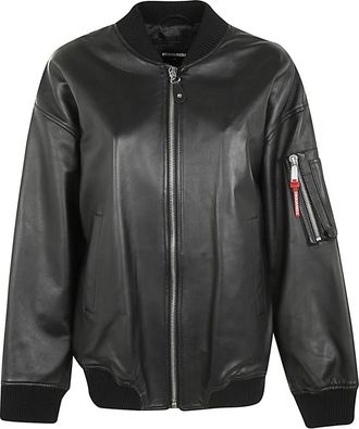 Dsquared2 Leren Oversized Bomberjack - Dames - Bomber jackets - Zwart - S - Jassen