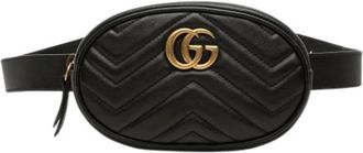 Gucci Pre-owned Quilted Belt Bag - Dames - Vintage Heuptassen - Zwart - ONE Size - Leer - Vintage