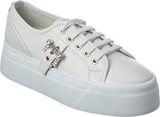 Sergio Rossi Twenty Buckle Leather Platform Sneaker