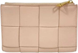 Bottega Veneta Pre-owned Cassette leren portemonnee - Dames - Vintage Accessoires - Roze - ONE Size - Leer - Vintage
