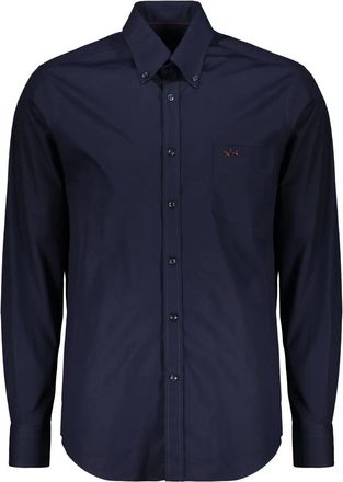 Paul & Shark Klassiek overhemd met lange mouwen - Heren - Casual Overhemden - Blauw - XL - Katoen - Overhemden