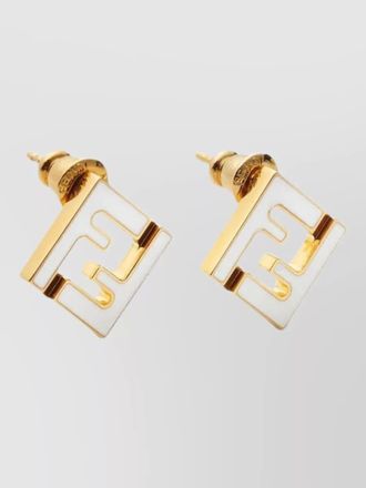 Fendi enamel stud earrings