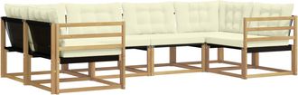 vidaXL Conjunto De Sof&aacute;s De Exterior 6 Uds. Blanco Y Crema Vidaxl