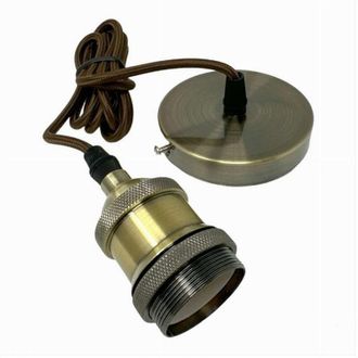 Trade Shop Trade Shop Traesio - Trade Shop - Lampadario Portalampada A Sospensione Vintage Bronzo Per Lampadine E27 2mt E27-2m-v