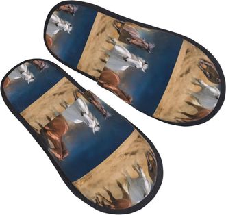 Generic Horses Running Free Men Women Slippers Cosy Shoes Fluffy House Shoes For Indoor Outdoor Bedroom M