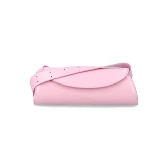 Jil Sander Cannolo Small Leather Bag Pink Bovine Lining Shoulder