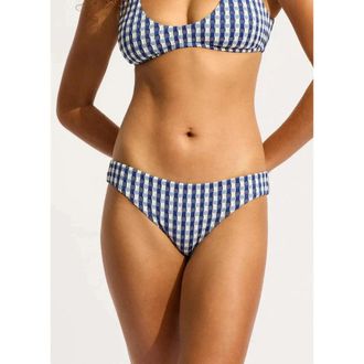 Seafolly Bella Bikini Bottom Womens Ultramarine Check Stretch Hipster JZZ987