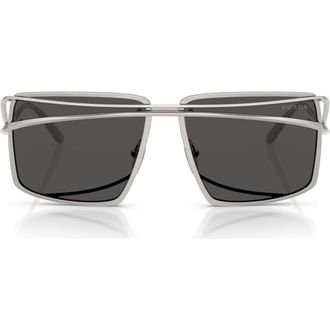 Prada 58mm Irregular Sunglasses in Silver Vintage /Dark Grey at Nordstrom