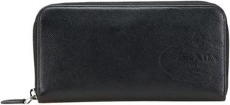 Prada Pre-owned Lederen Portemonnee - Dames - Vintage Accessoires - Zwart - ONE Size - Leer - Vintage