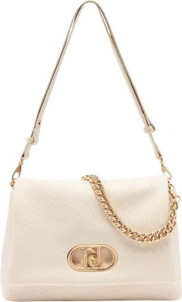 Liu Jo Grote La Puffy handtas met metalen logo - Dames - Schoudertassen - Beige - ONE Size - Tassen