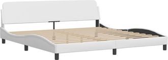 vidaXL Vidaxl - Estructura De Cama Sin Colch&oacute;n Cuero Sint&eacute;tico Blanco 200x200cm