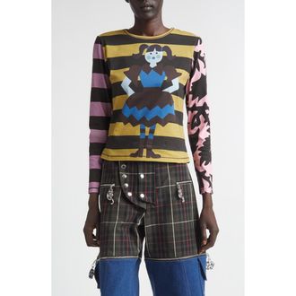 Chopova Lowena Pippi Fitted Jersey Top in Black Multi at Nordstrom, Size X-Small