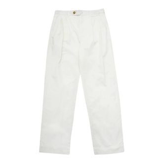 Selected White Loose Pleat Trousers