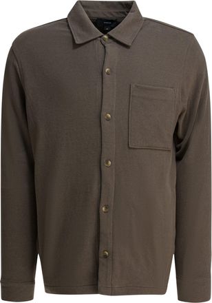 Vince Cotton Suede Overshirt Jacket Jackets And Coats Marrone-Uomo