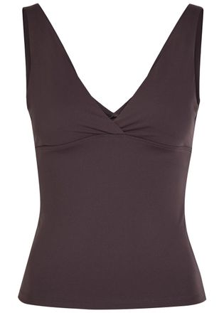 Tala Dayflex V-neck Stretch-jersey Vest - Brown - XL (UK16 / XL)