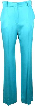 Nina Ricci Turquoise Trousers with Fluid Drape