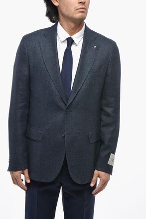 Corneliani CC COLLECTION Blazer in Misto Lino con Tasche ad Aletta Corneliani