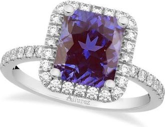 Allurez Lab Alexandrite & Diamond Engagement Ring 14k in 3.32Ct/white Gold at Nordstrom, Size 5.5