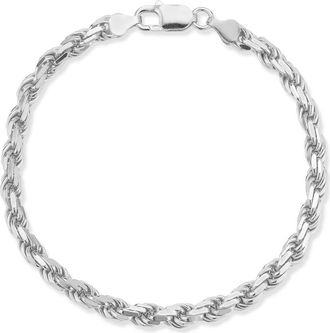 Yield of Men Mens Sterling Silver Rope Chain Bracelet at Nordstrom Rack, Size 9.5