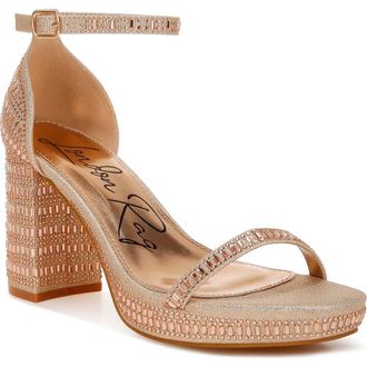 London Rag Ronan Crystal Embellished Platform Sandal in Gold at Nordstrom Rack, Size 8