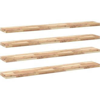 vidaXL Estantes Flotantes 4 Uds Madera Acacia Sin Tratar 140x20x4 Cm Vidaxl