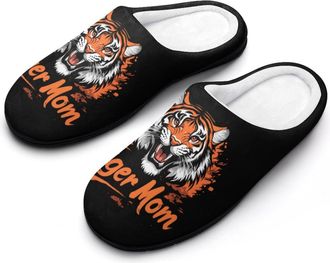 Generic Tigers Mom Slippers Men Winter Warm Cotton Anti-Slip Indoor Slip-Ons House Shoes
