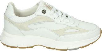 Floris Van Bommel Sportieve Lage Sneakers Wit Patroon - Dames - Sneakers - Wit - 37 EU - Leer - Schoenen