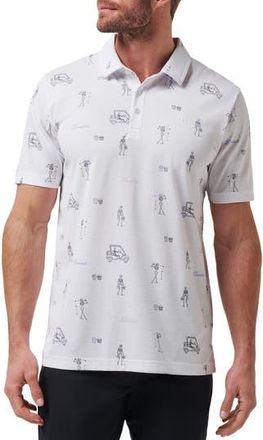 Travis Mathew City Skeleton Print Golf Polo in White at Nordstrom Rack, Size Xxx-Large