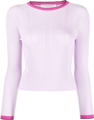 Philosophy di Lorenzo Serafini ribbed-knit top - women - Polyester/Viscose - 42 - Pink