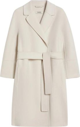 Max Mara Arona Korte Wollen Jas - Dames - Jas met riem - Beige - XL - Wol - Jassen