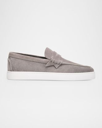 Christian Louboutin Men & apos;s The Harold I Flat Leather Red-Sole Boat Shoes