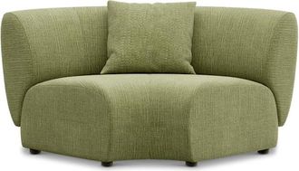 Castlery Auburn Curve Corner Sofa Customized, (Washed Chenille) Moss, Machine Washable, Modular for Sofas, Green, Castlery