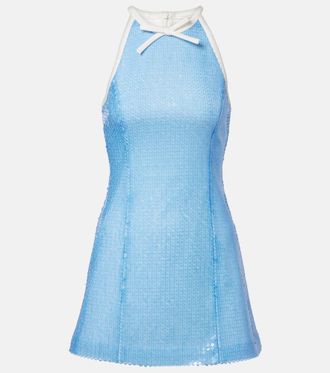 Shushu/Tong Sequined halterneck minidress