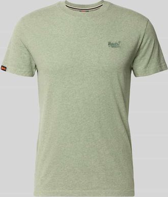 Superdry Regular Fit T-Shirt mit Logo-Stitching in Hellgruen, Gr&ouml;&szlig;e XXXL