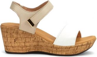 Naot WomenS Summer Backstrap Wedge Sandal In Soft White Leather Soft Ivory