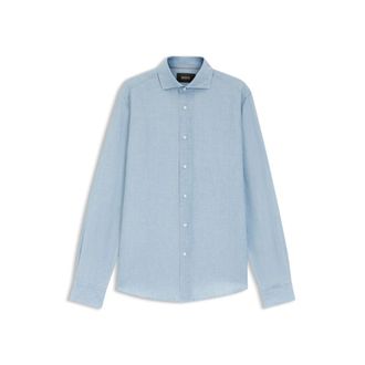BOSS Regular-fit shirt in Italian-made linen and cotton