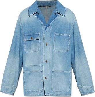 Dolce & Gabbana Denim jack met vintage-effect - Heren - Spijkerjassen - Blauw - XL - Denim - Jassen
