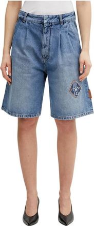 Off-white Royal Patch Denim Bermuda Shorts - Dames - Denim shorts - Blauw - W28 - Denim - Korte Broeken