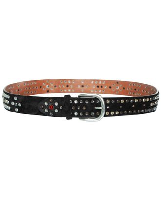 Isabel Marant Black Suede Belt With Multicolored Studs (Authentic Pre-Loved)