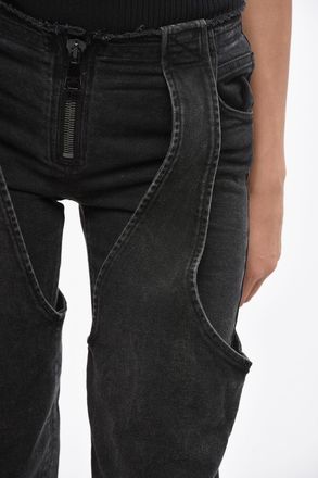Balmain Jeans in Denim Stretch con Effetto Sovrapposto 12cm Balmain