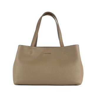 Orciani Tata Soft Kiwi Colored Leather Shoulder Tote Bag