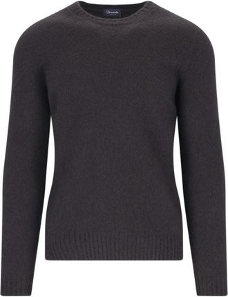 Drumohr Basic Sweater In Brown Wool Dark Shade