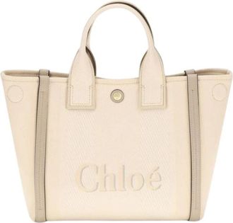 Chlo&eacute; Woody Tote Bag - Dames - Shoppers - Beige - ONE Size - Katoen - Tassen