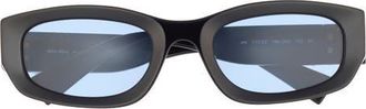 Miu Miu 53mm Irregular Sunglasses in Black /Light Blue at Nordstrom