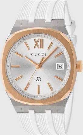 Gucci 25H Watch, 36mm, White, Gold