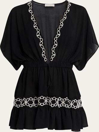 Ramy Brook Alisa Embroidered Mini Coverup Dress